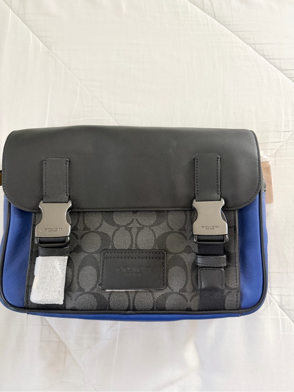 Coach Men's Messenger Bag in Black and Blue